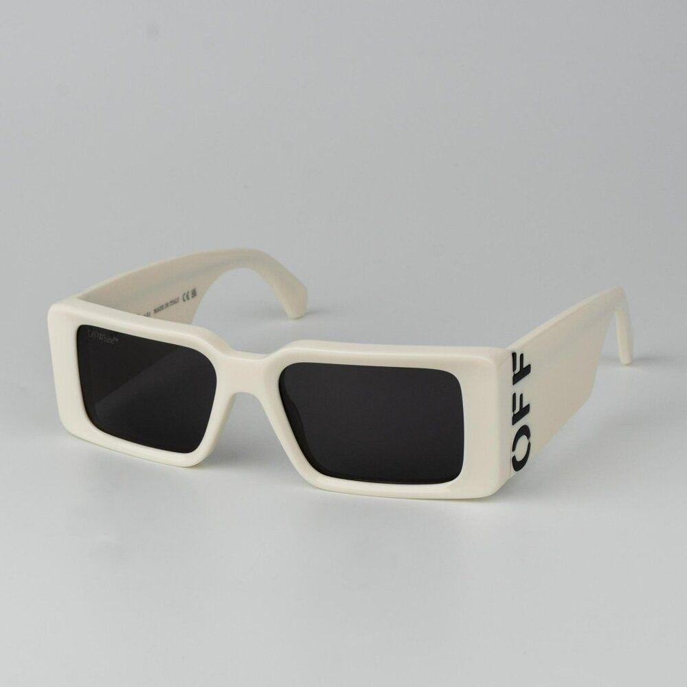 Off-White MILANO Men Sunglasses White Grey Square OERI097 0107 NEW AUTHENTIC